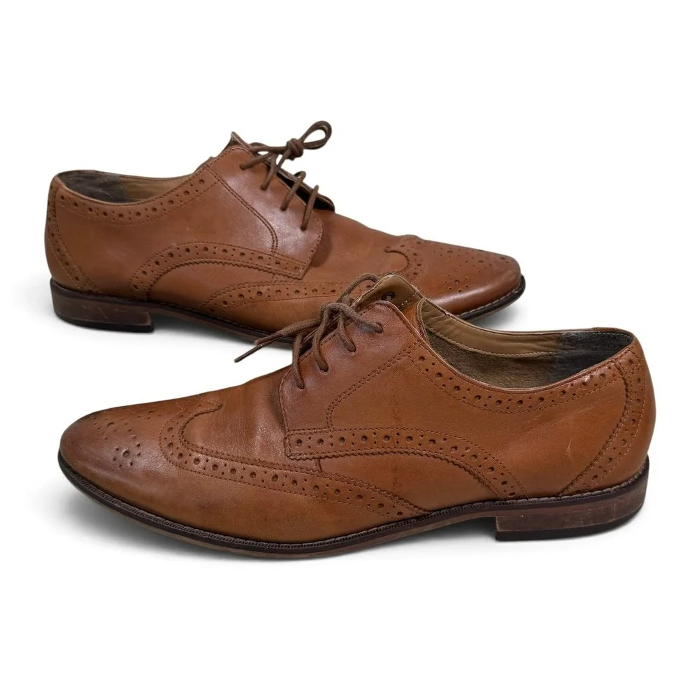 Florsheim Wingtip Oxford Mens 10 D Brown Leather Brogue Dress Shoes 11737-257